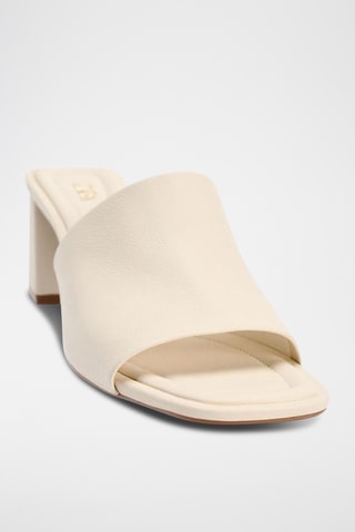 Mules de salto em couro- Cru