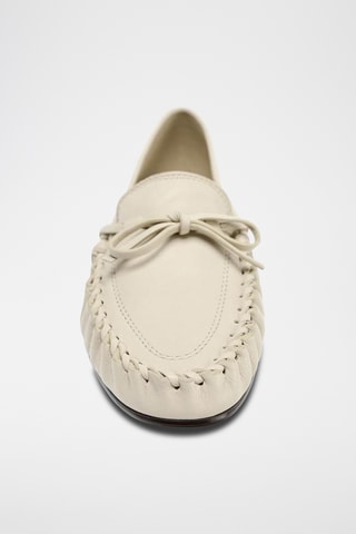 Mocassins em couro - Cru