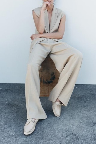 Mocassins em couro - Cru