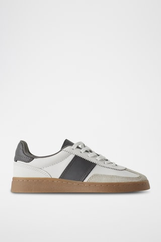 Sapatilhas em couro - Branco e cinzento