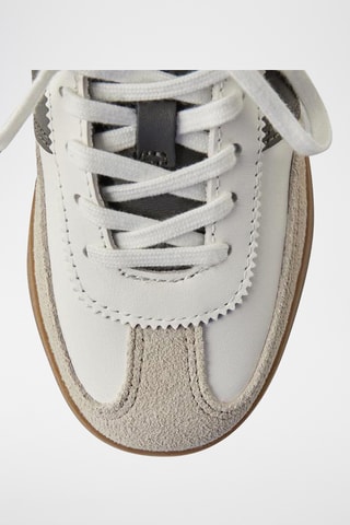 Sapatilhas em couro - Branco e cinzento