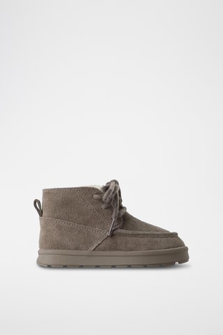 Botins forrados em nobuck- Cinzento