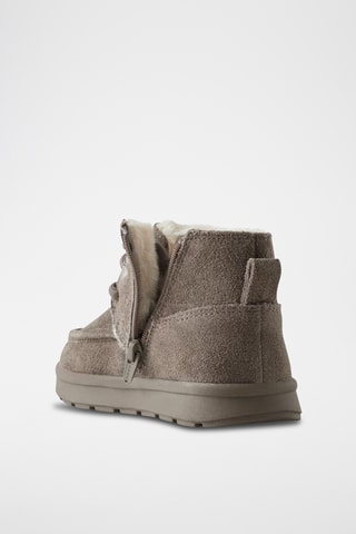 Botins forrados em nobuck- Cinzento