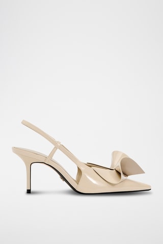 Sapatos de salto envernizados- Cru