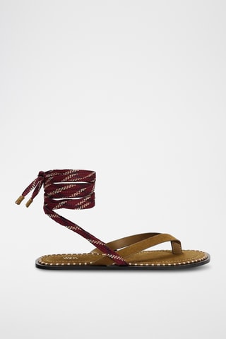 Sandálias em nobuck - Castanho