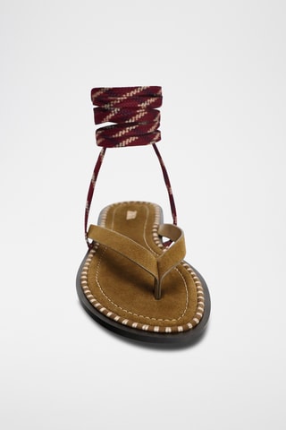 Sandálias em nobuck - Castanho