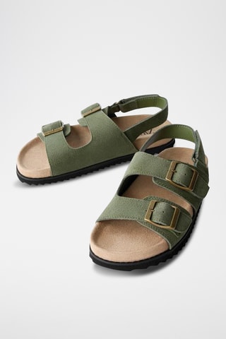 Sandálias em nobuck- Caqui