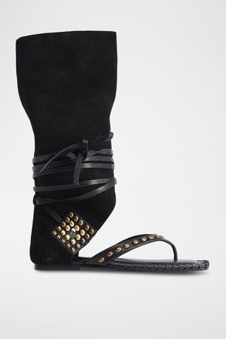 Sandálias em couro - Preto