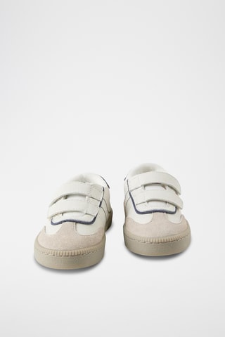 Sapatilhas em couro- Azul-marinho e branco