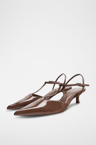 Sapatos de salto envernizados - Castanho-escuro