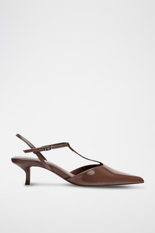 Sapatos de salto envernizados - Castanho-escuro