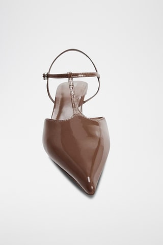 Sapatos de salto envernizados - Castanho-escuro