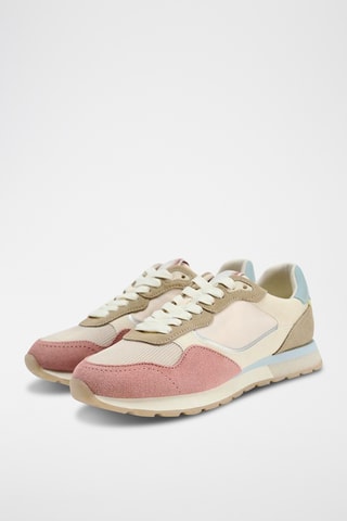 Sapatilhas em couro - Rosa e branco