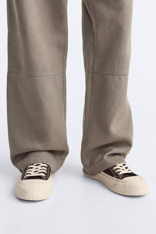 Ténis com plataforma- Castanho