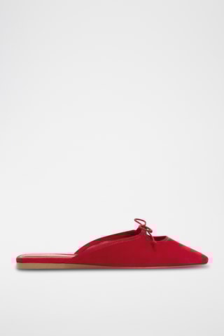 Mules em nobuck - Vermelho