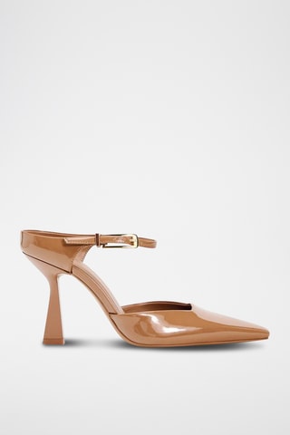 Sandálias de salto envernizadas - Castanho