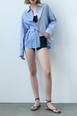 Sandálias em couro - Castanho