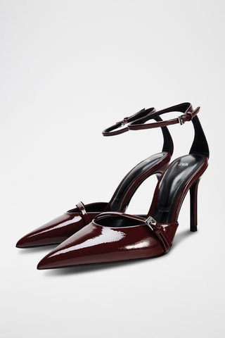 Sapatos de salto envernizados - Bordô