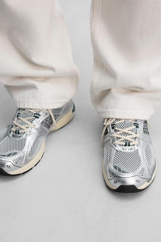 Sapatilhas em couro - Prateado