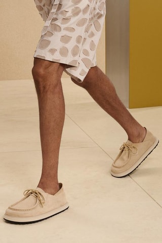 Mocassins em nobuck - Bege