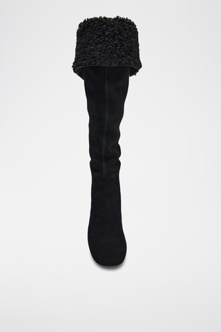 Botas forradas em couro - Preto