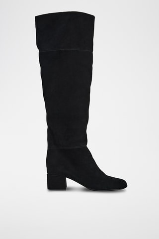 Botas forradas em couro - Preto