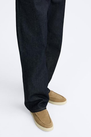 Mocassins em nobuck - Bege