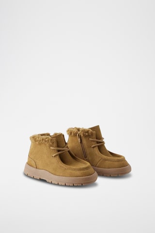 Boots forrados de nobuck - Castanho-claro