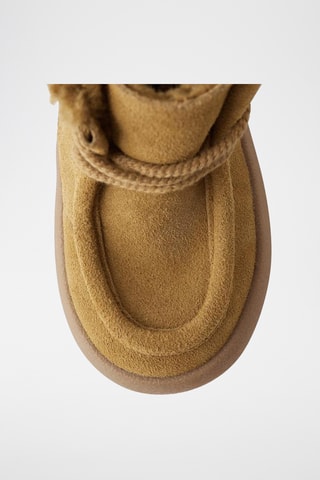 Boots forrados de nobuck - Castanho-claro