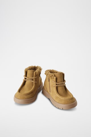 Boots forrados de nobuck - Castanho-claro