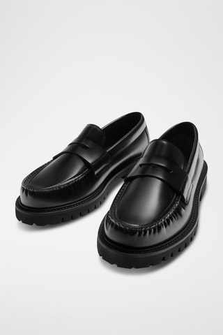 Mocassins em couro - Preto