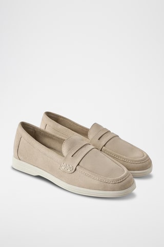 Mocassins em nobuck - Bege