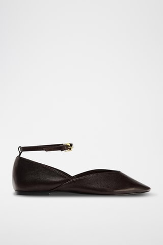 Sabrinas em couro - Castanho-escuro