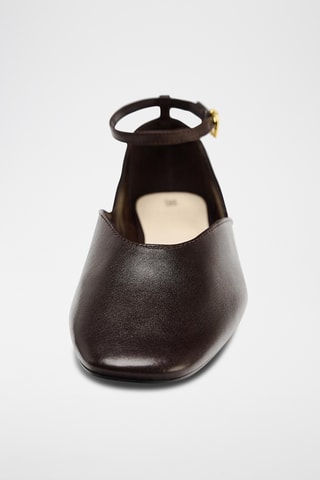 Sabrinas em couro - Castanho-escuro