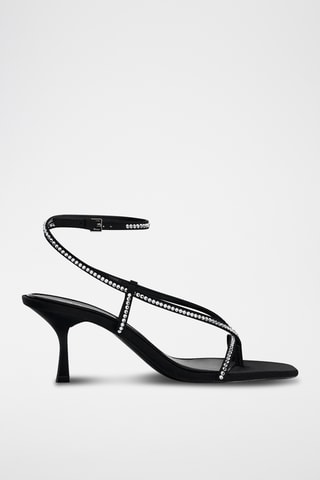 Sandálias de salto- Preto e branco