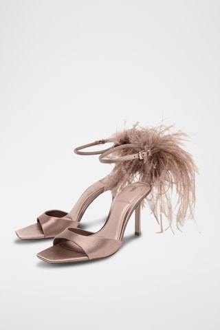 Sandálias de salto- Dourado rosa