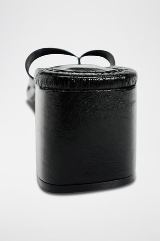 Sandálias de salto envernizadas - Preto