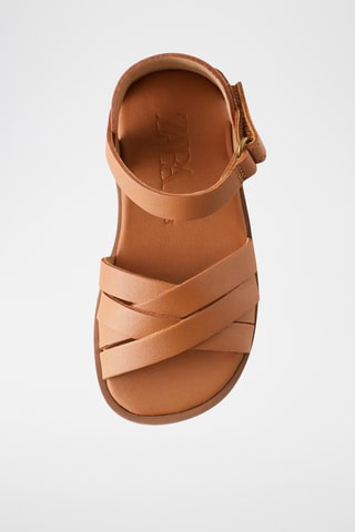 Sandálias em couro - Castanho