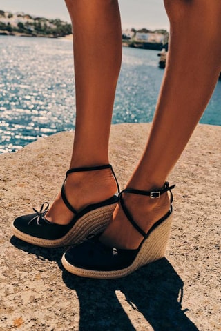 Alpargatas com cunha- Preto