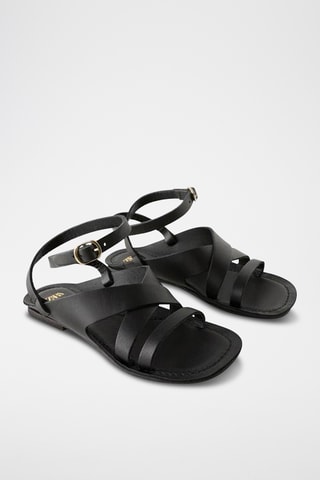Sandálias em couro - Preto