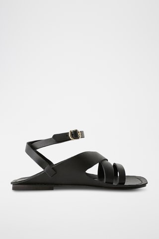 Sandálias em couro - Preto