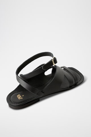 Sandálias em couro - Preto