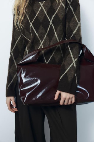 Mala de ombro envernizada - Bordô