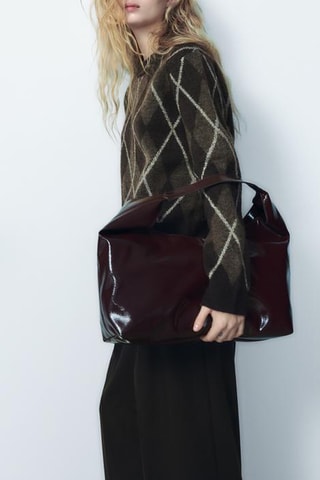 Mala de ombro envernizada - Bordô