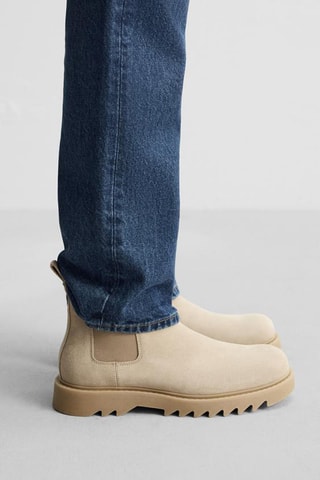 Botins Chelsea em nobuck - Bege