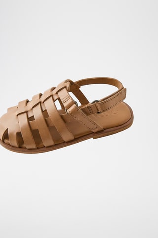 Sandálias em couro - Camel