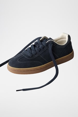 Sapatilhas em nobuck- Azul-marinho