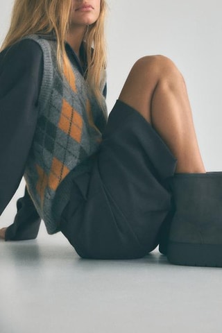 Bottines fourrées - Gris foncé