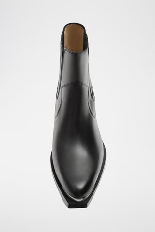 Botins Chelsea de couro- Preto