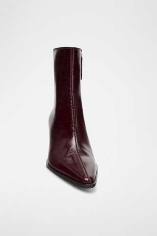 Bottines en cuir - Bordeaux